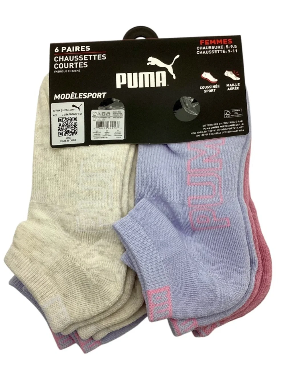 Puma 6 pk. Low Cut Sportstyle Training Socks (NWT) (Shoe Size: 5-9.5)